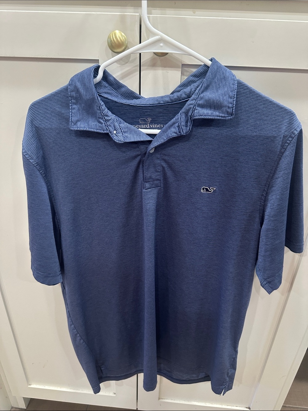 Vineyard Vines Navy Micro-Stripe Polo